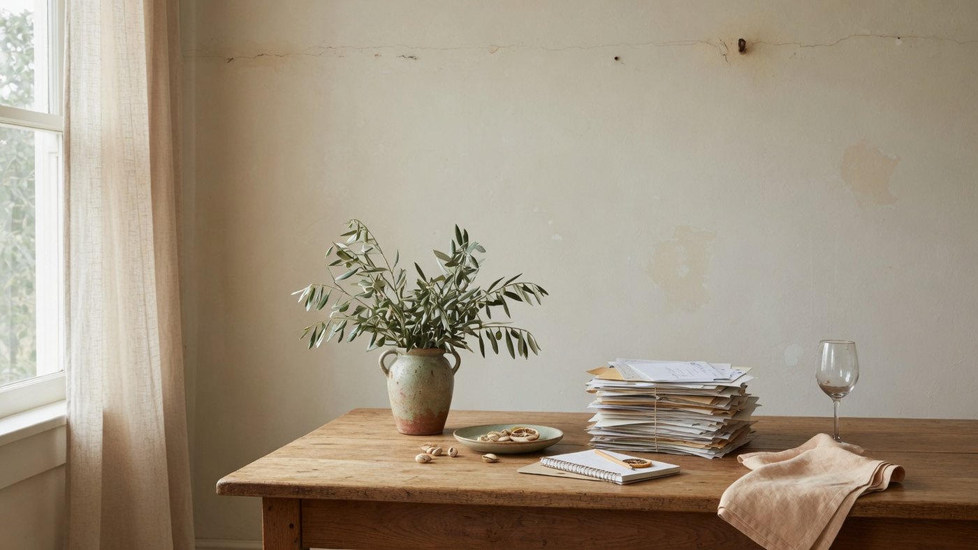 A quiet California interior in natural light.
